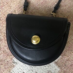 Vintage 90s COACH Mini Black Leather Convertible Belt Bag Crossbody